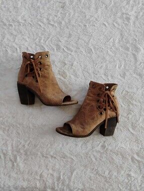 Vintage 93 Gina Lace Up Open Toe Booties